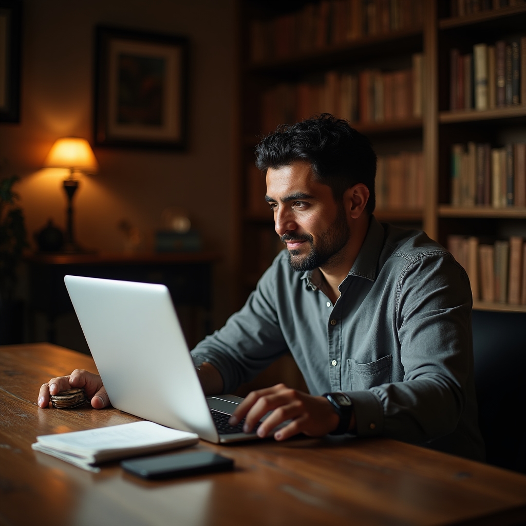 Titolare di piccola impresa consulta un cruscotto dati sul proprio computer portatile